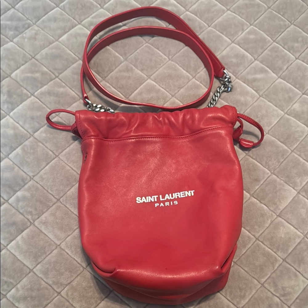 Saint Laurent Red Teddy Crossbody Bag - Picture 12 of 12